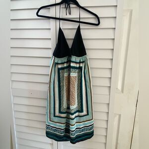 Black and Multicolor Halter Dress